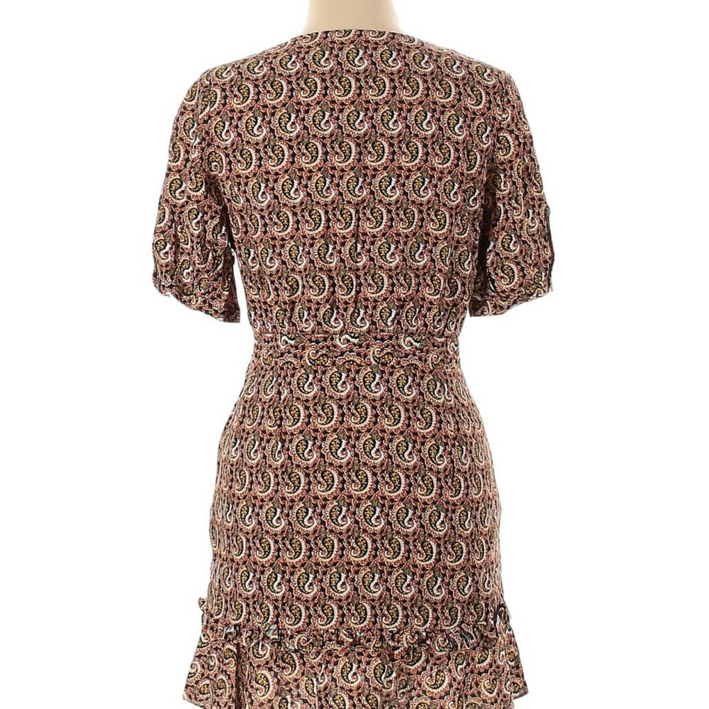 Brown and Cream Ruffled Puff Sleeve Sundress - Picture 2 of 4
